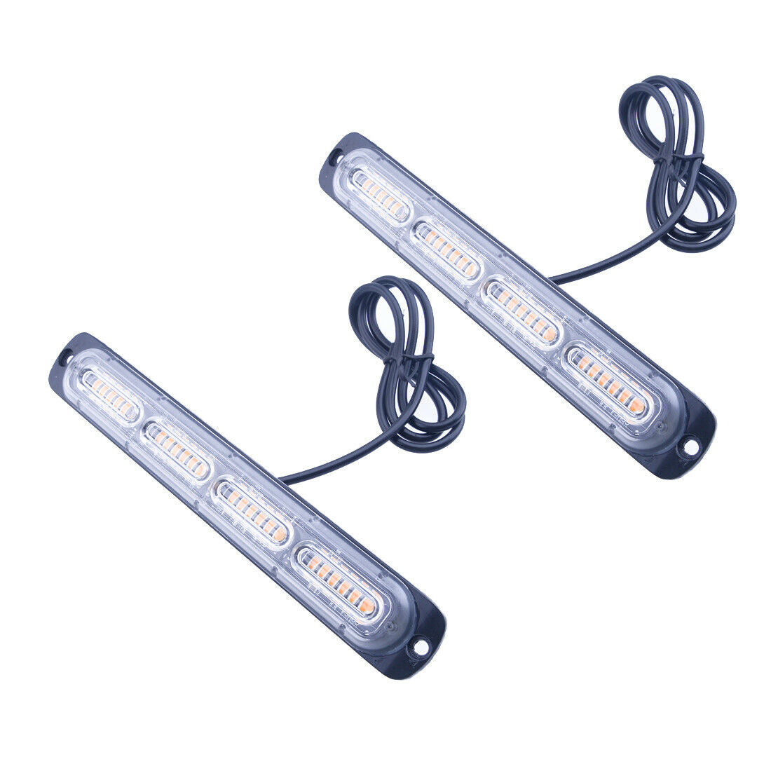 2x ABS Amber LED Car Truck Emergency Warning Hazard Flash Strobe Side Light Bar