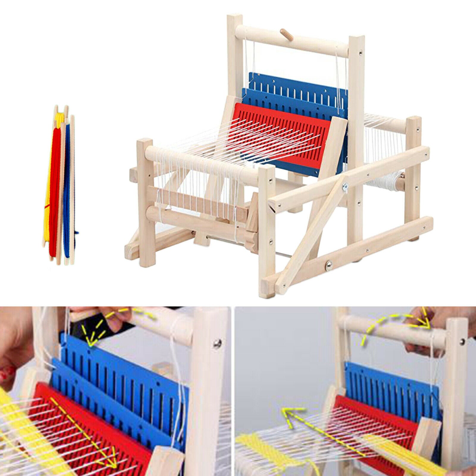 Traditional Multi-Craft Weaving Toys Frame Kit Tabletop for Kids Beginner