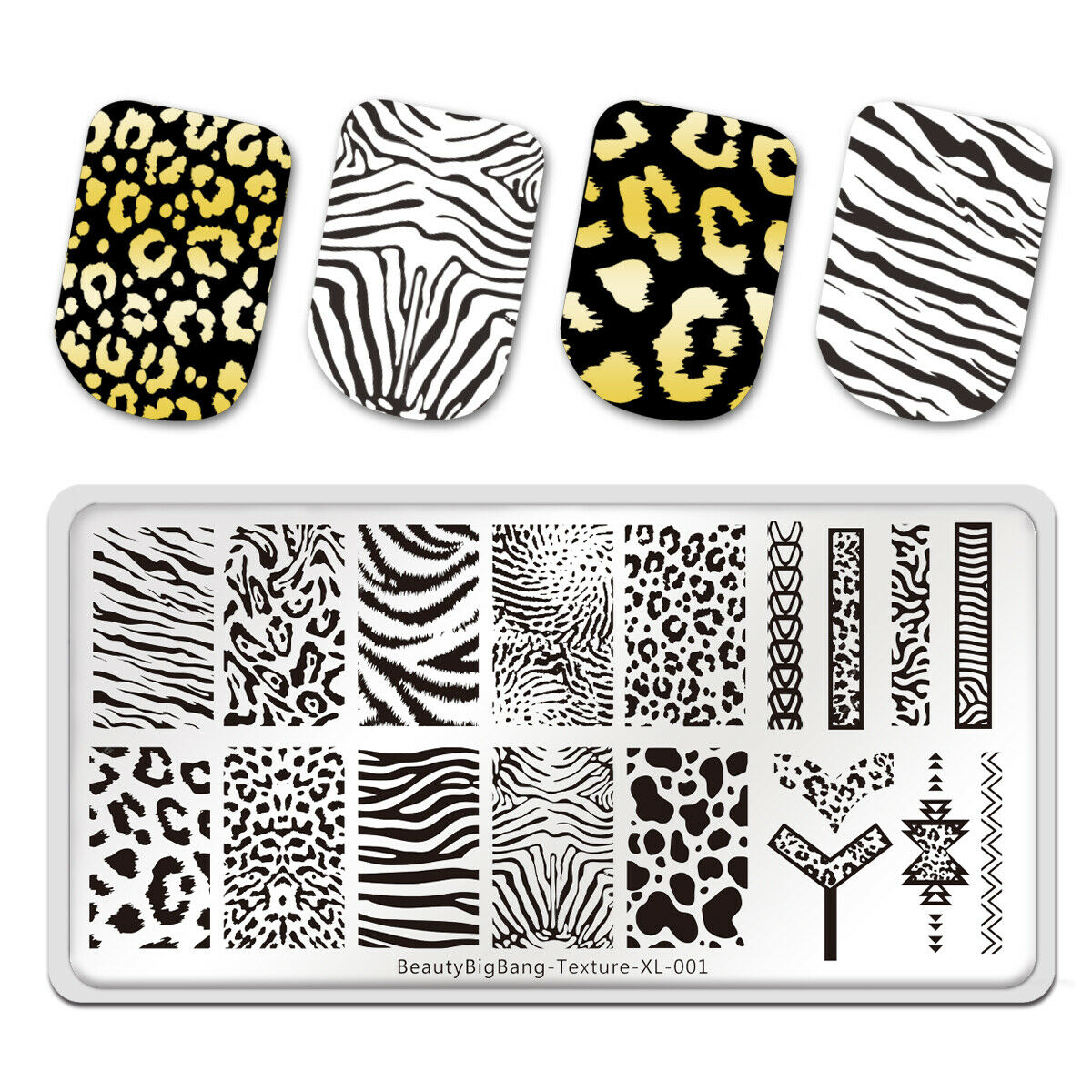 BeautyBigBang Nail Stamping Plates Natural Animal Leopard Print Nail Art HN US