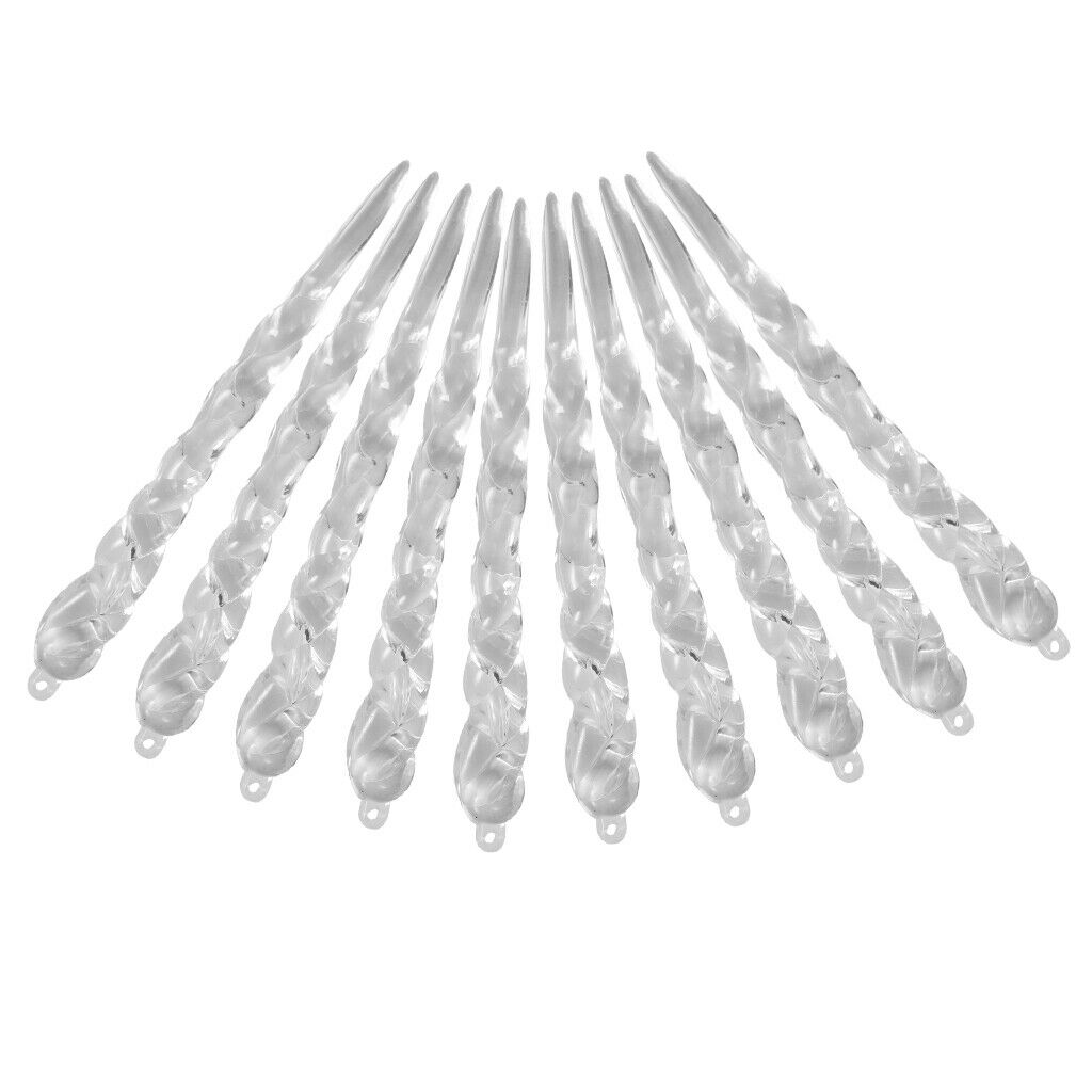 20Pieces Clear Acrylic Icicle Pendants Christmas Ornaments Icicle Decorations