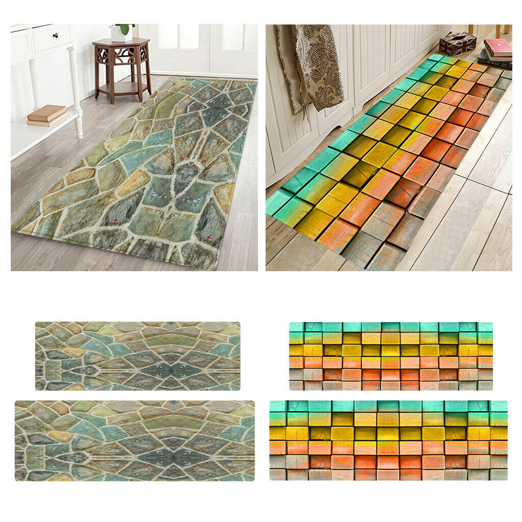 Living Room Floor Mat Carpet Bedroom Area Rug Runner Yellow 40 x 120cm