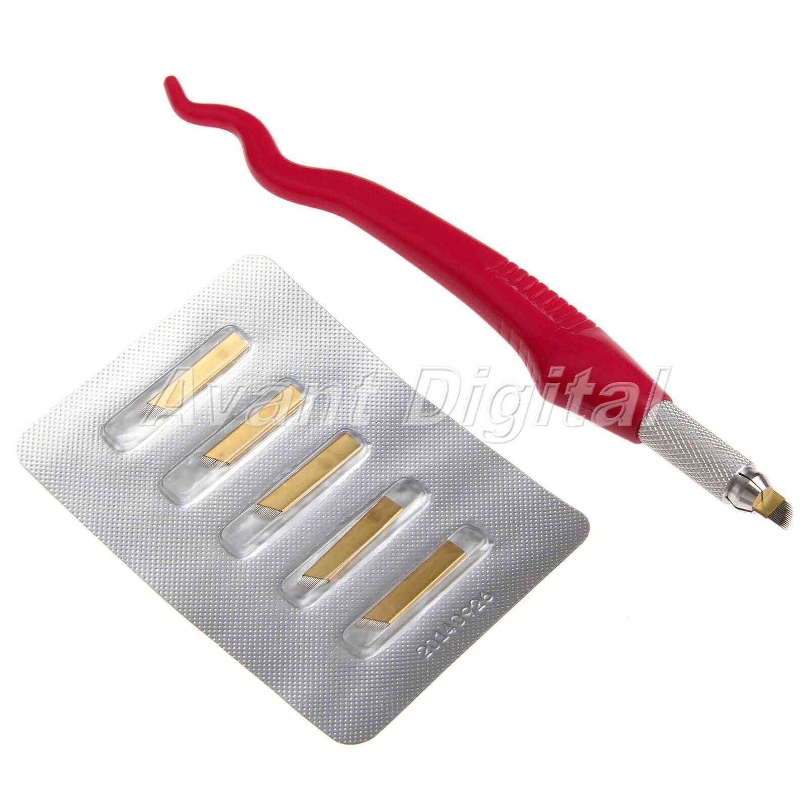Microblading Pen With 5Pcs 14pin Blade Needle  Tattoo Permanent Makeup Eyebrow