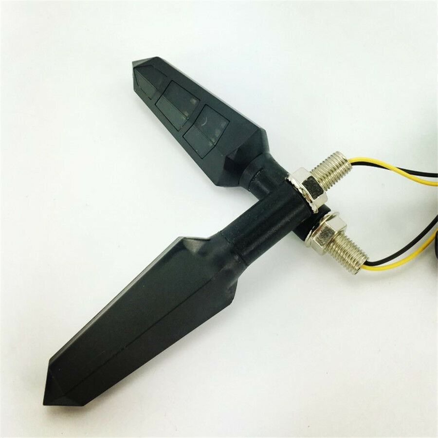 4Pcs 6LED Smoke Len Motorcycle Bike Turn Signal Light Turning Indicator Lamp 12V
