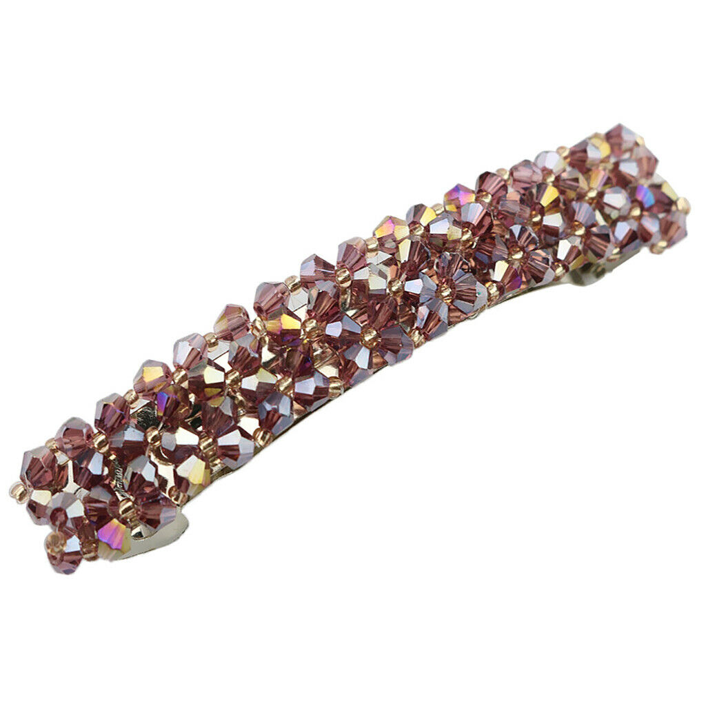 Crystal Spring Hair Clip Handmade Hair Pin Shiny Hair Accessory Purple