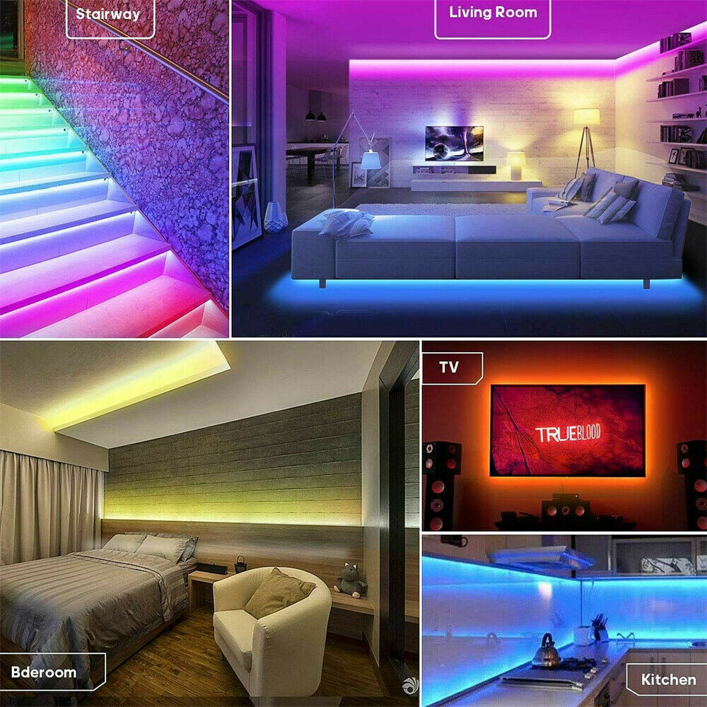5M LED Strip Lights 5050 5M RGB Light Colour Changing Tape For Cabinet TV DIY