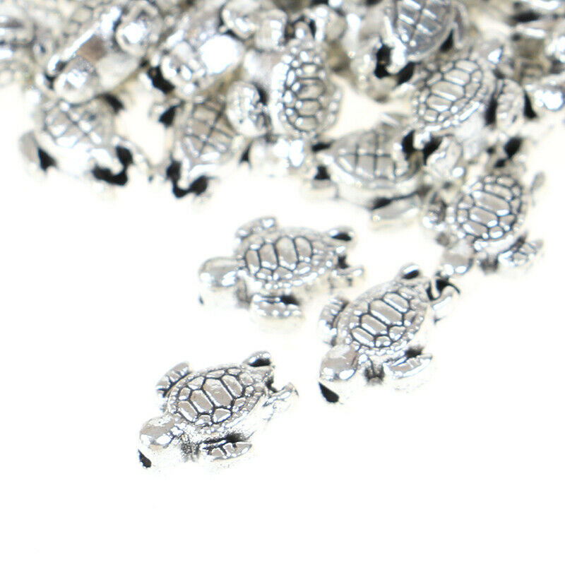 80pcs 9*7mm Tortoise Beads Pendant Charms For Jewelry Making DIY Accessor.l8