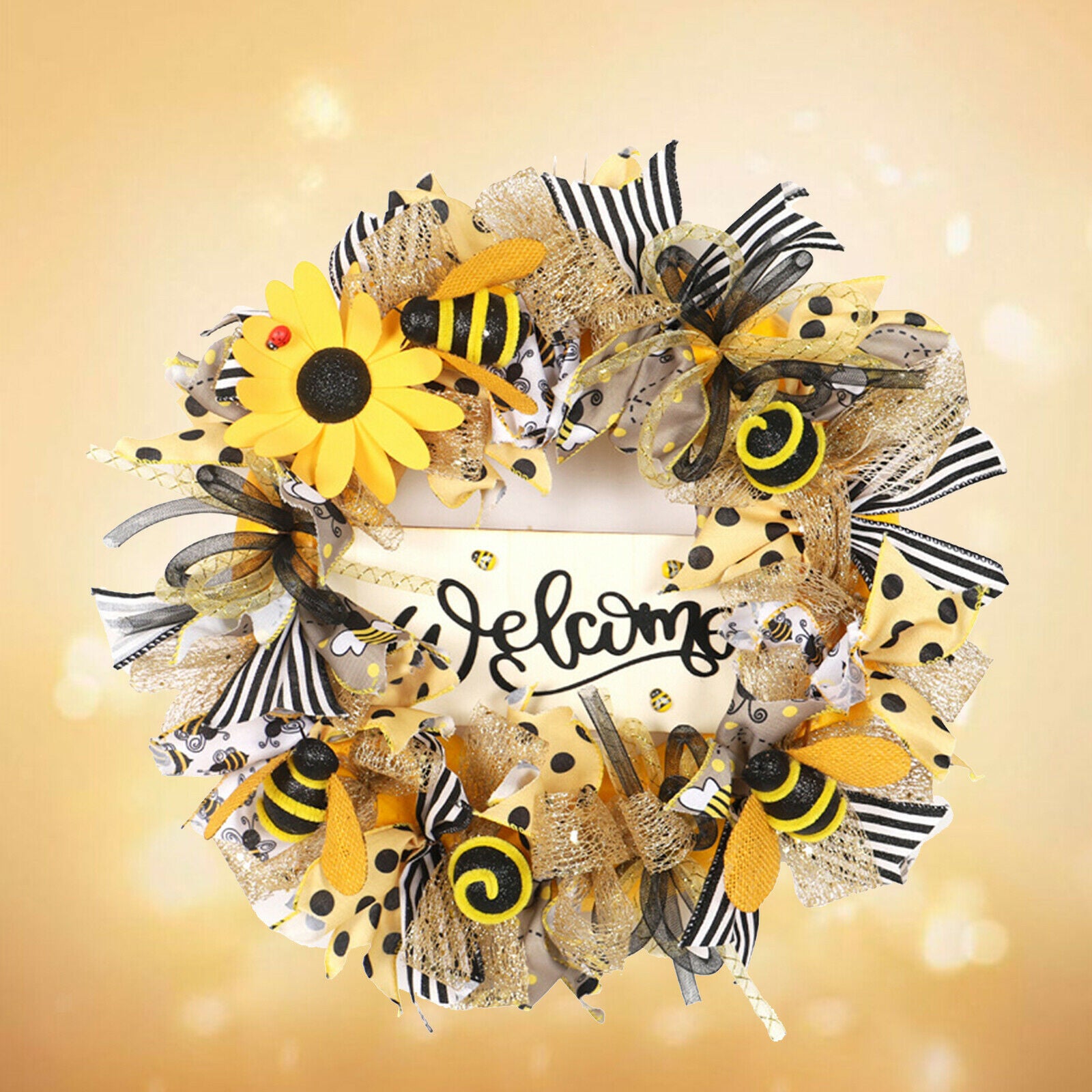 Artificial Sun Flower Wreath Door Garland Home Window Door Patio Decoration