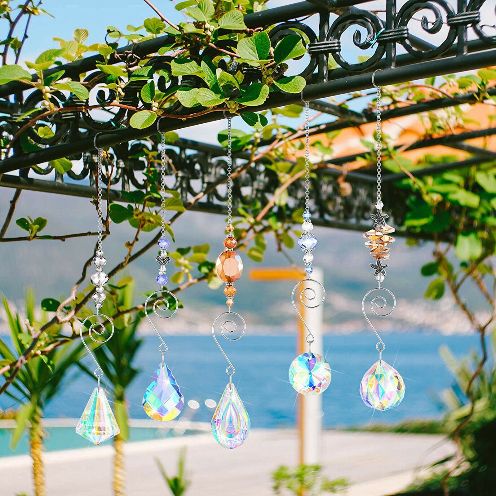 Set of 9 Colorful Crystals   for Wall Wedding Christmas Outdoor