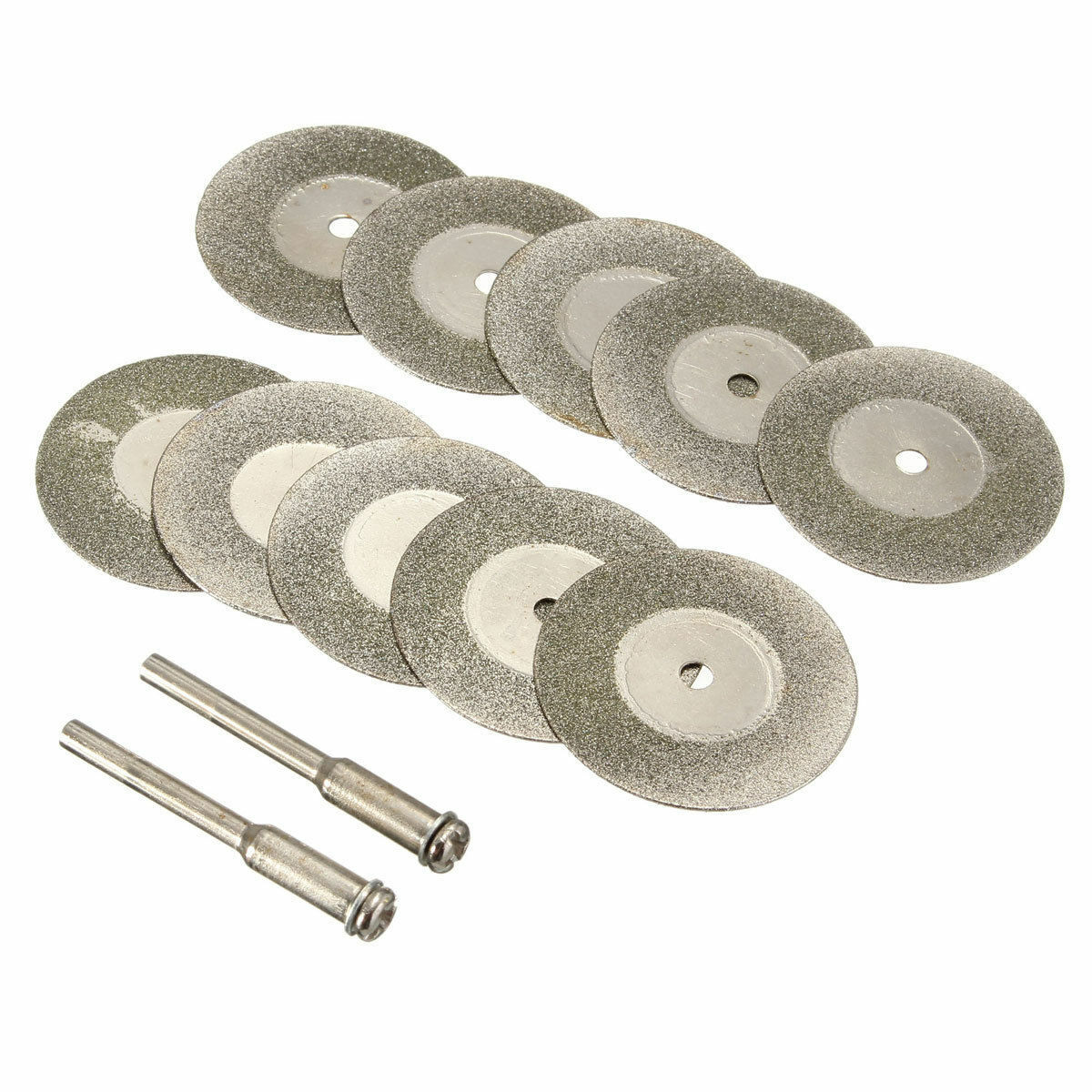 10PCS 30mm Mini Diamond Cutting Discs 2X Arbor for Power Drill Fit Rotary Tool