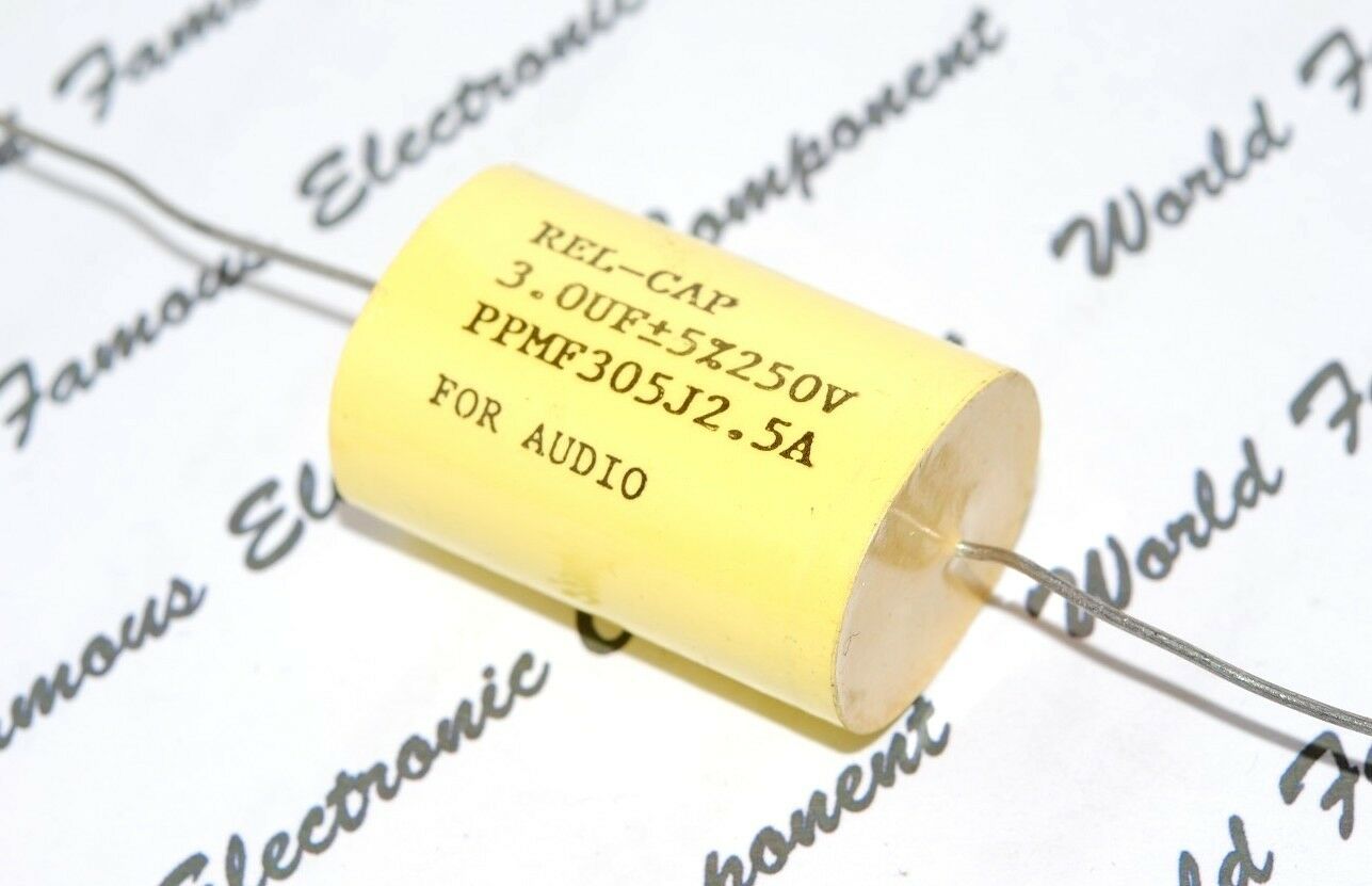 1pcs - REL-CAP PPMF 3uF (3µF) 250V 5% Axial Capacitor - PPMF305J2.5A FOR AUDIO