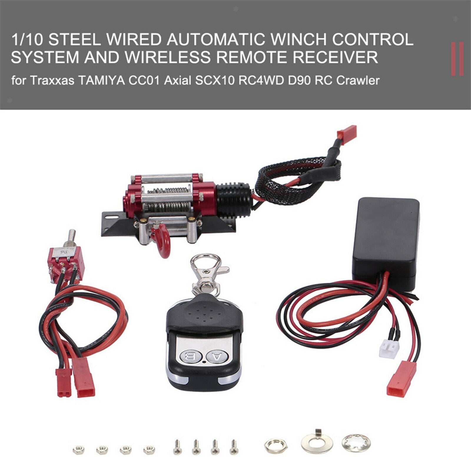 1/10 RC Motor Winch RC Metal Winch Parts for D90 SCX10 TRX4 Replacements