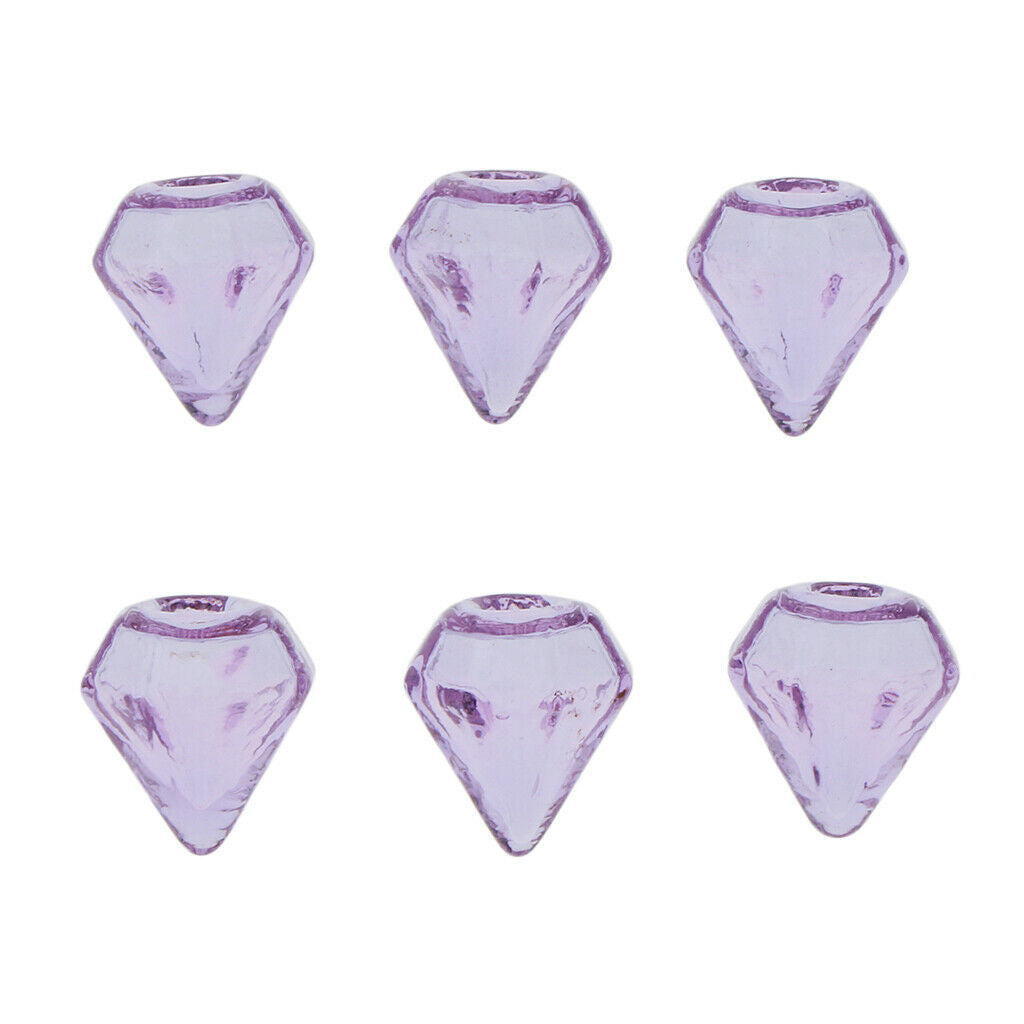 6 Pcs Clear Glass Bottle Charm Pendant DIY Craft Jewelry Making Purple