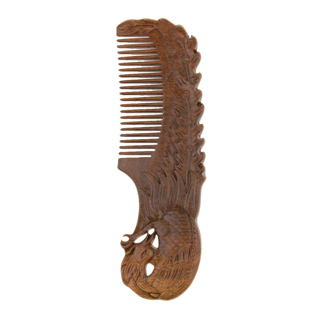 Natural Sandalwood Wide Tooth Comb Hair Styling Detangling Comb Phoenix