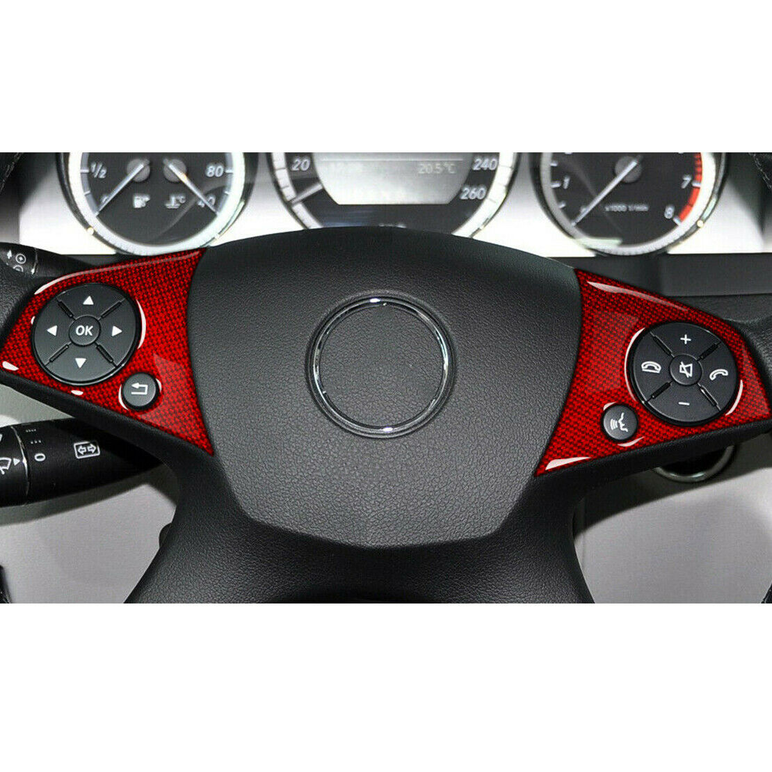 Kit Steering Wheel Switch Button Cover Trim fit for Mercedes Benz W204 2007-2010