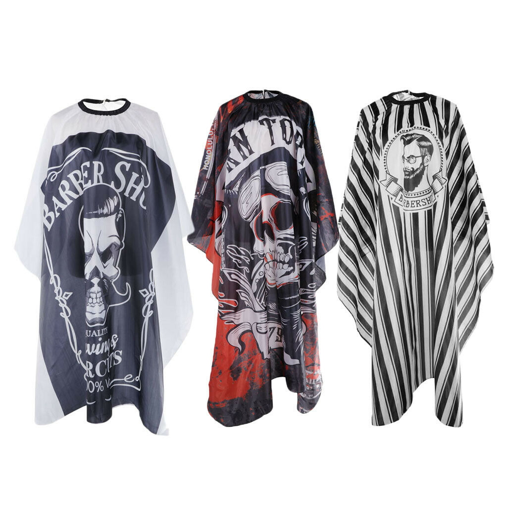 3x Nylon Barber Stylist Cuttings Capes Waterproof Styling Coloring Gown Wrap