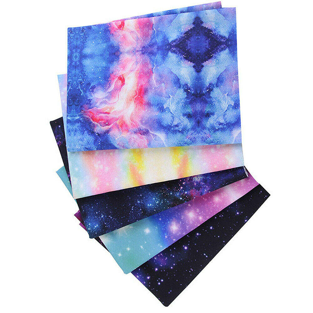 5Pcs Starry Sky Fabric Patchwork Clothing Sewing Bow-knot Handmade DIY Materials