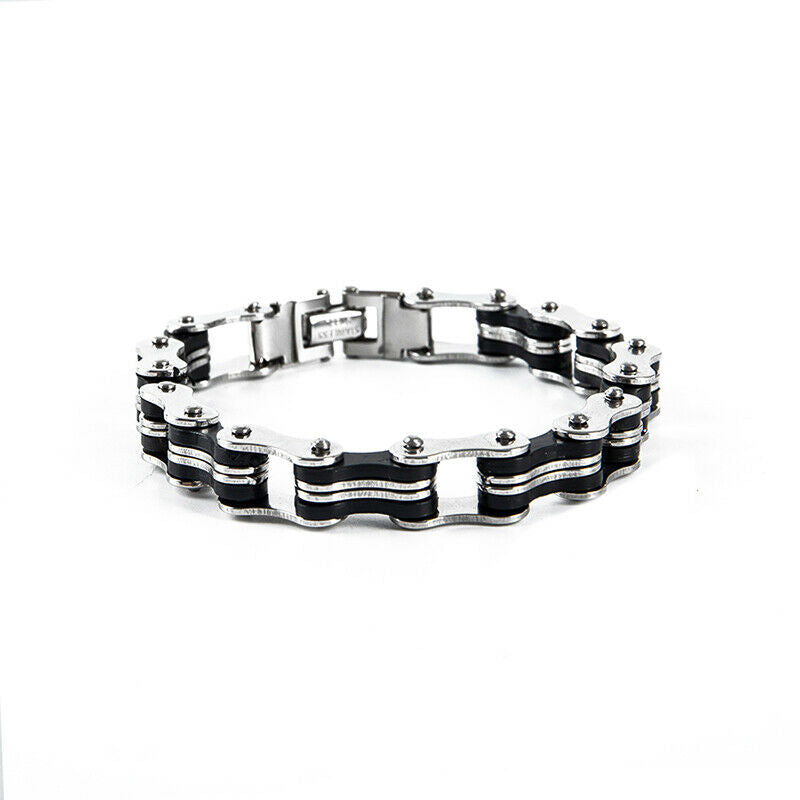 Punk Stainless steel Bracelet For Man Motorcycle Bike Bicycle Chain BraceletFCA