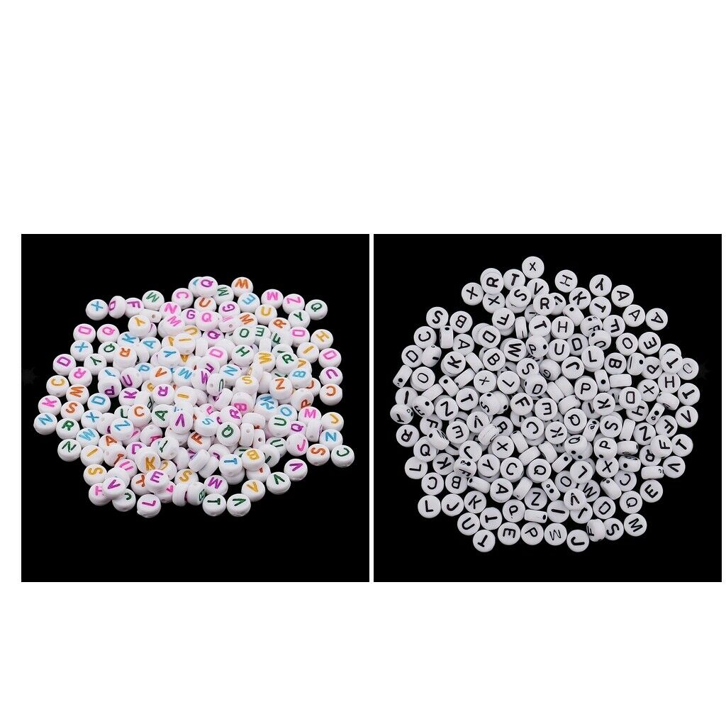 200 Pieces Alphabet Beads DIY Letter Beads For Jewelry Craft Colored Letters
