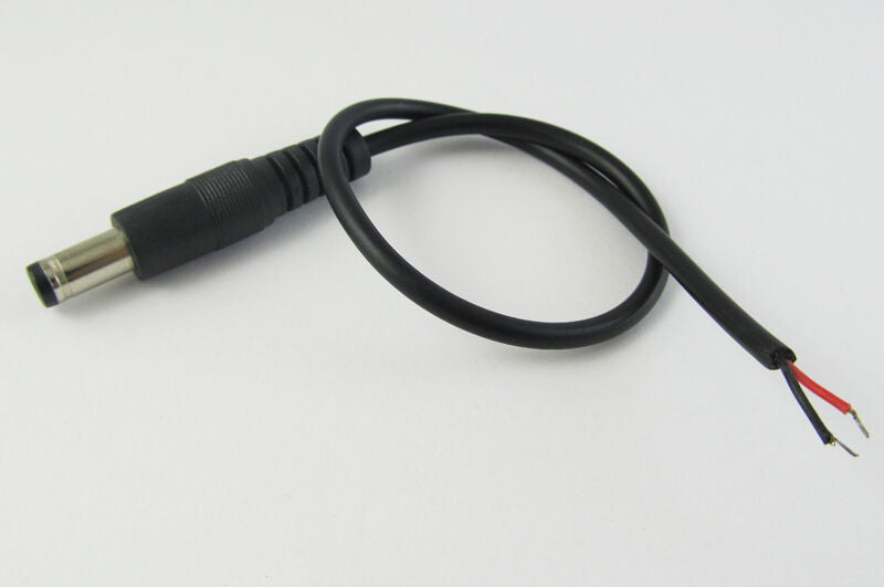 100pcs 5.5mm x2.5mm 5.5x2.5 CCTV Power Charger DC Power Male Plug Cable 25cm