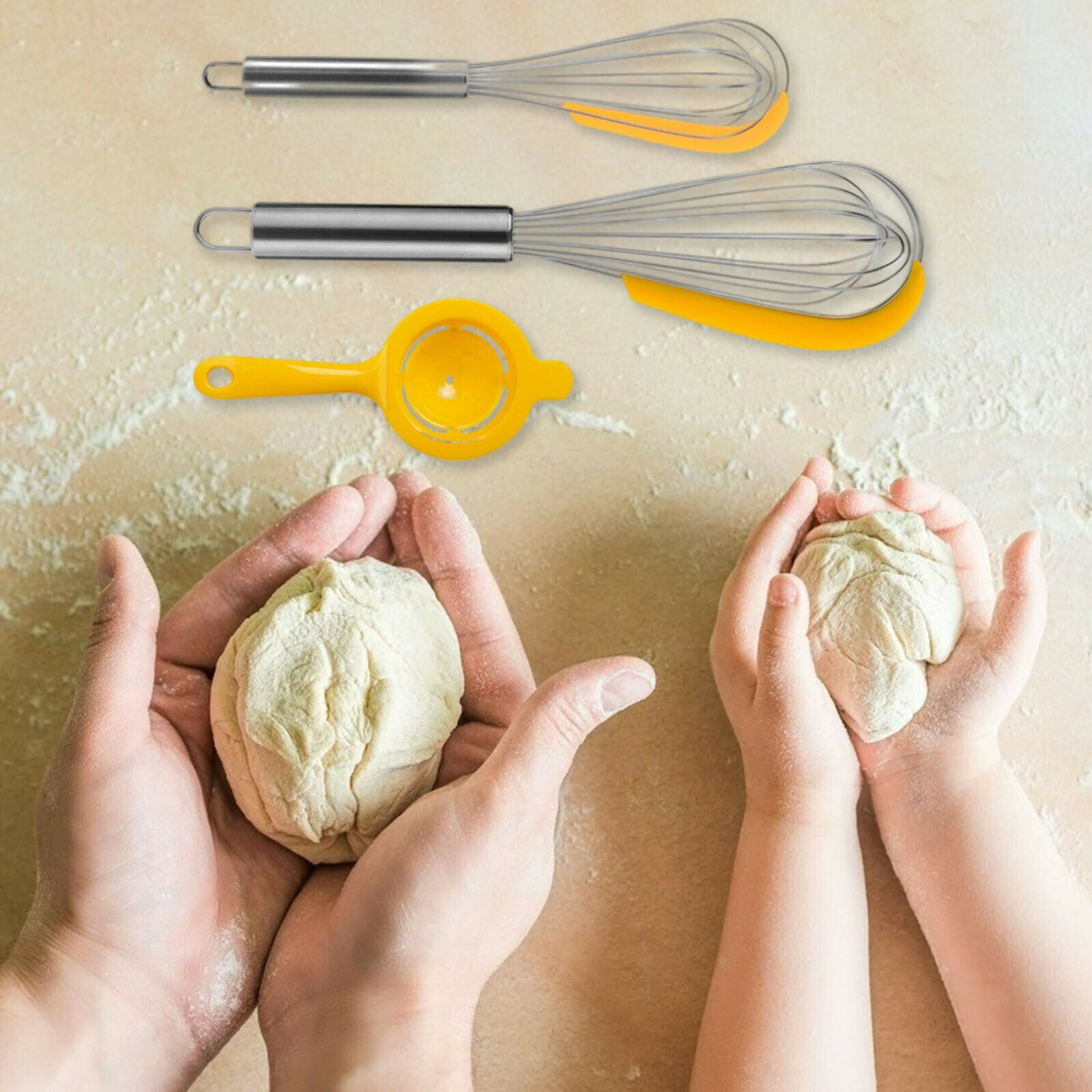 Egg Beater Egg Blender Built-in Scraper Hand Mixer Whisk Blender for Kitchen