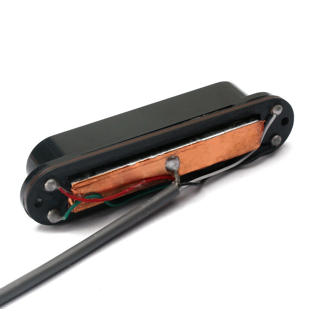 Wired Dual Rail Humbucker Pickup Black Cover 4 Copper Wires for ST Electric