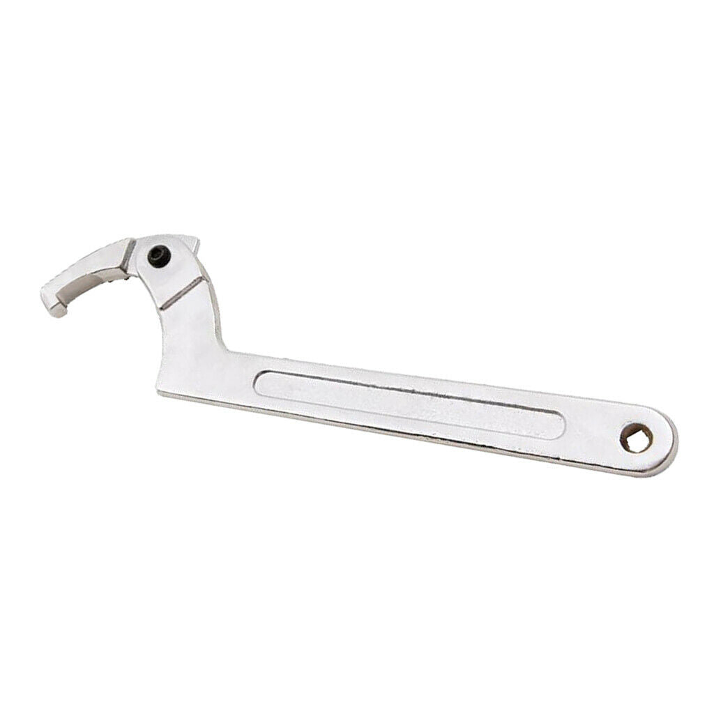 Chrome Vanadium Adjustable Spanner Hook Wrench Tool 32-76mm Square Head