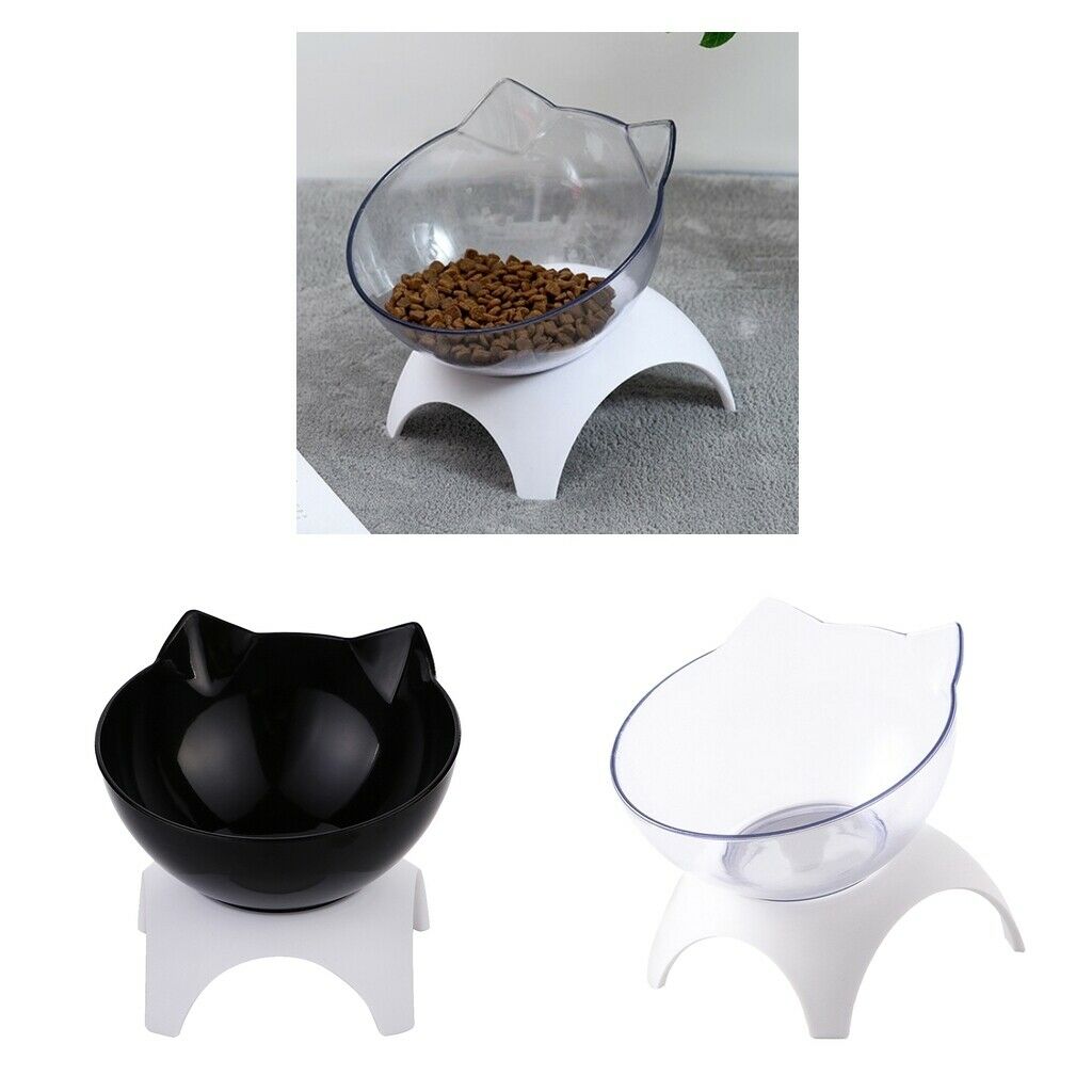 Set of 2 Kitten Puppy Single Elevated Bowls Raised Feeder Single Bowls