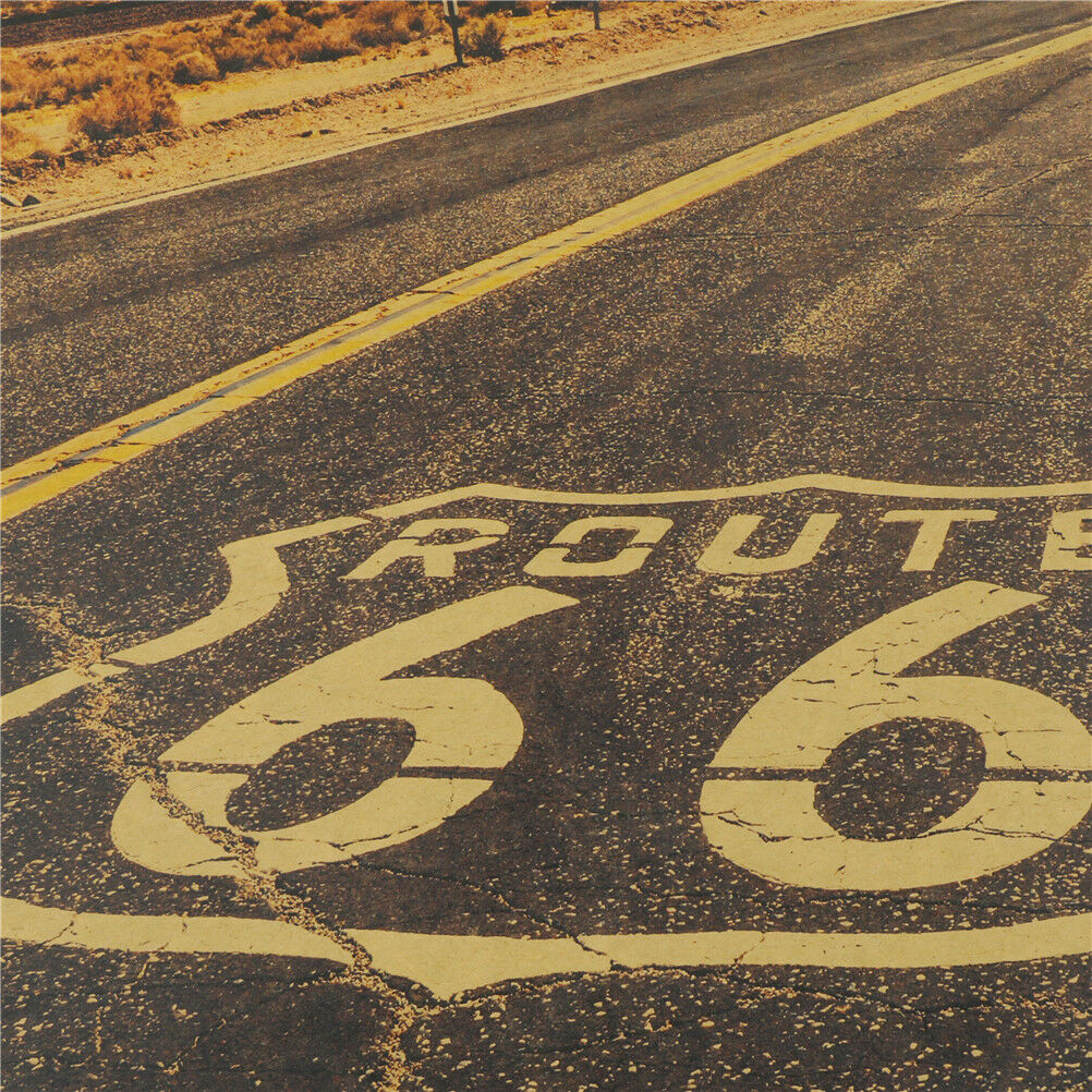 Route 66 Retro Kraft Paper Poster Tin Signs Wall Art Painting House Deco.l8