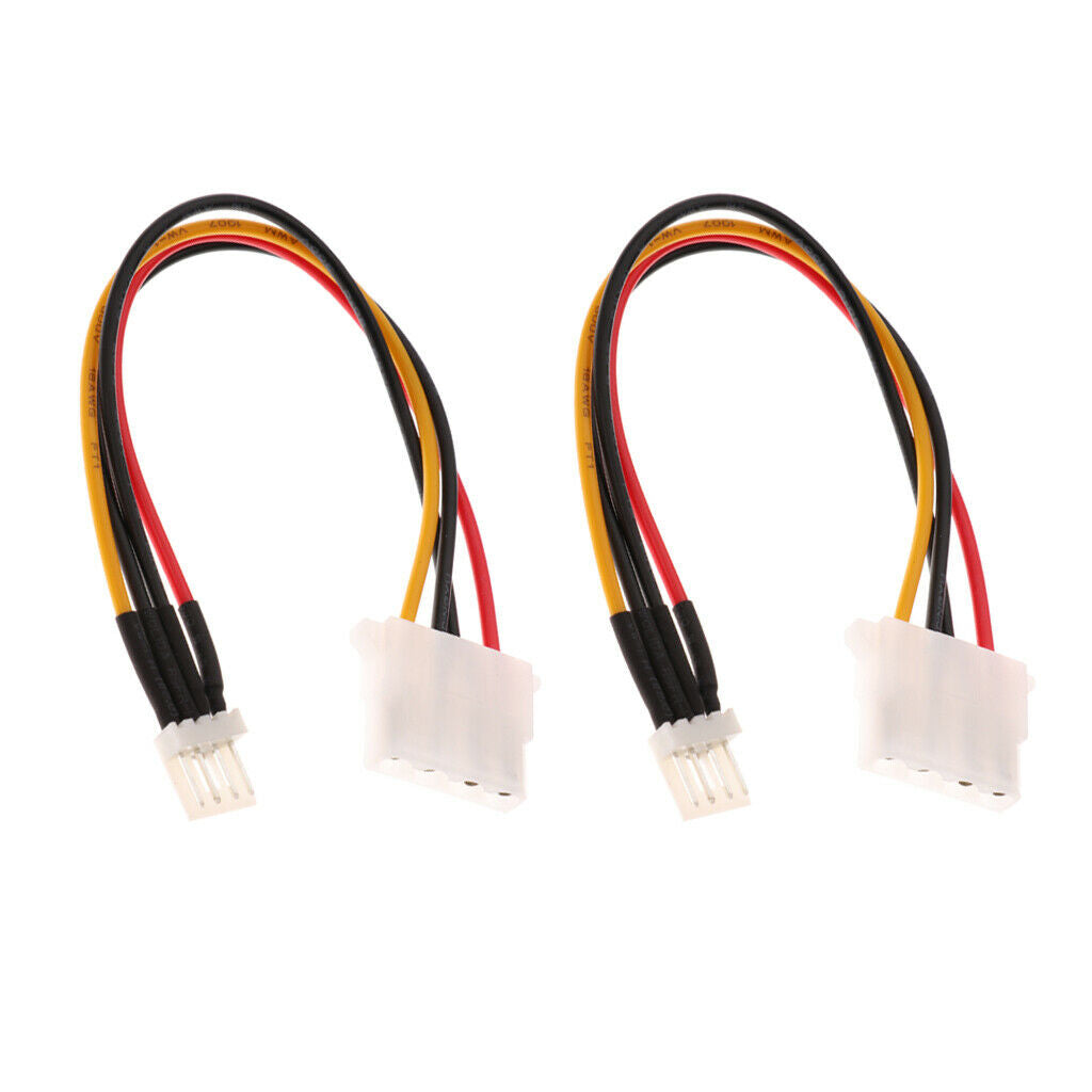 2Pcs Power Converter Adapter Cable 4 pin Plug to 4 pin Female Connector Cord