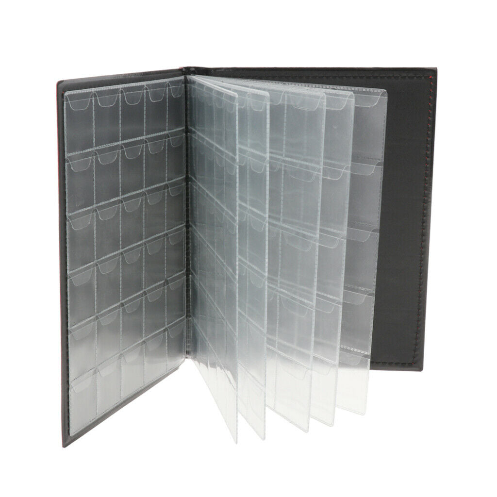 250Holders Penny Pocket Coins Album Book Collection Holder leather Brown