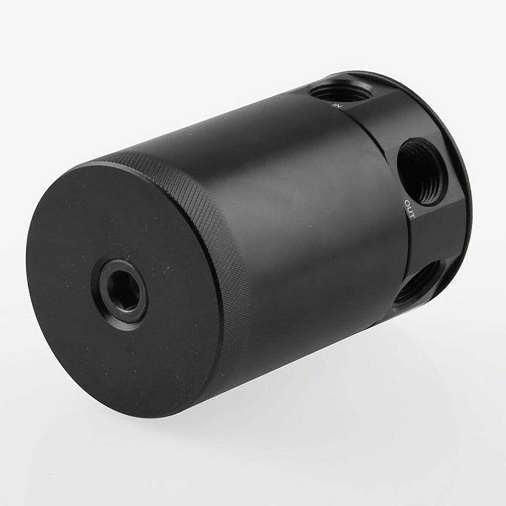 Baffled Engine Oil Catch Can Reservoir Tank Aluminium Alloy with 3 Ports