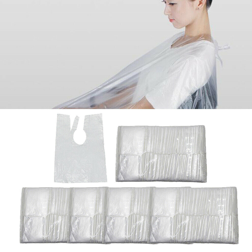500 Disposable Salon Hair Cutting Cape Gowns Barber Aprons Clear 24x31in