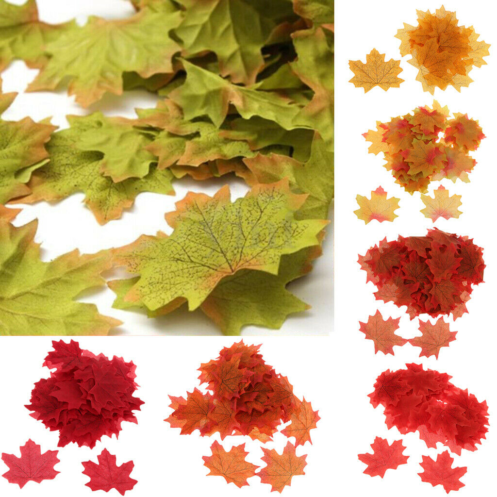 Artificial Maple Leaf Fall Autumn Leaves Wedding Party Confetti 200 Pieces