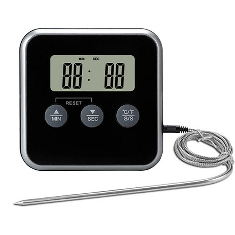 Food Cooking Digital Probe Timer Thermometer Kitchen BBQ  Thermometer ToolBDAU