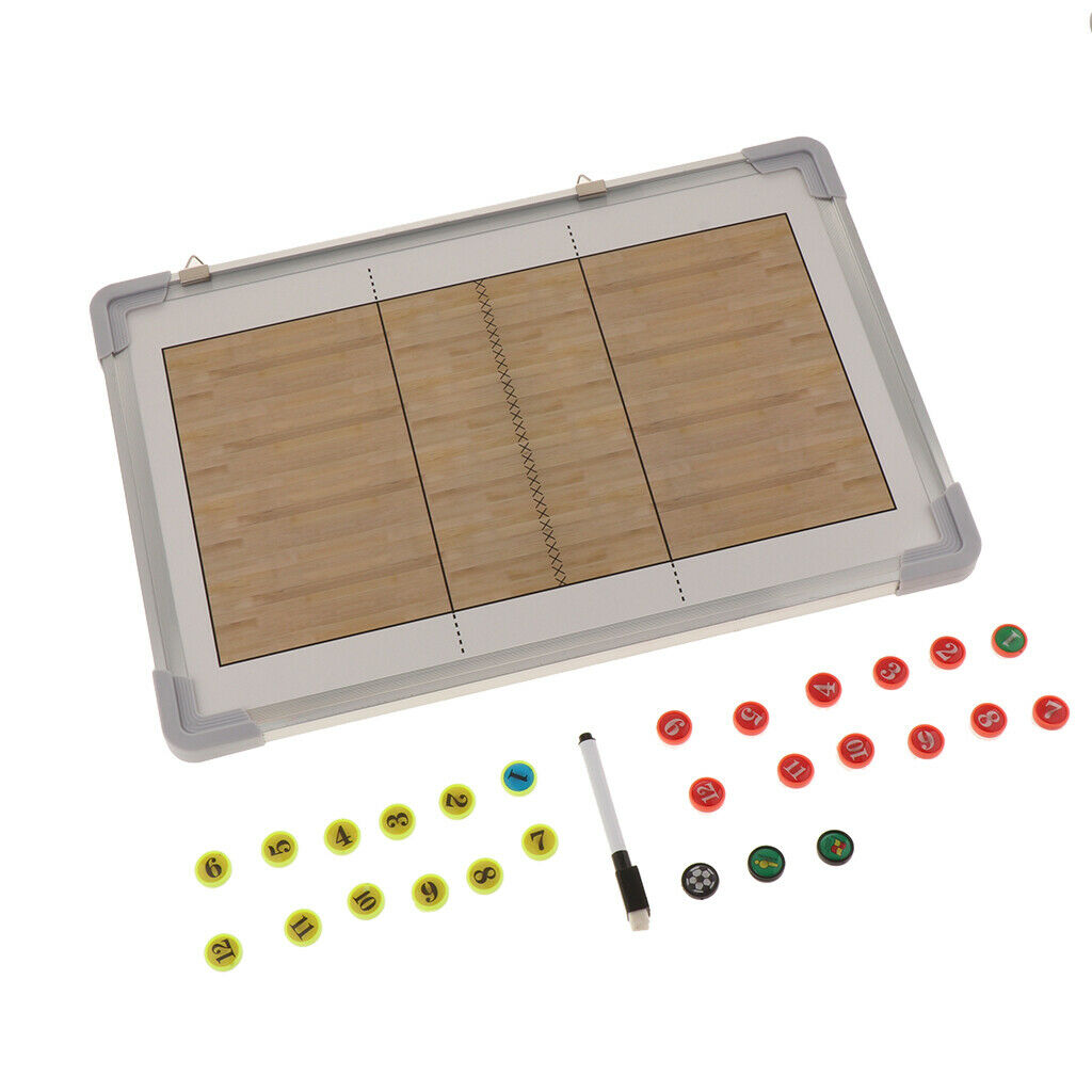 Volleyball Coaching Board Magnetic Strategy Clipboard with Marker Pen