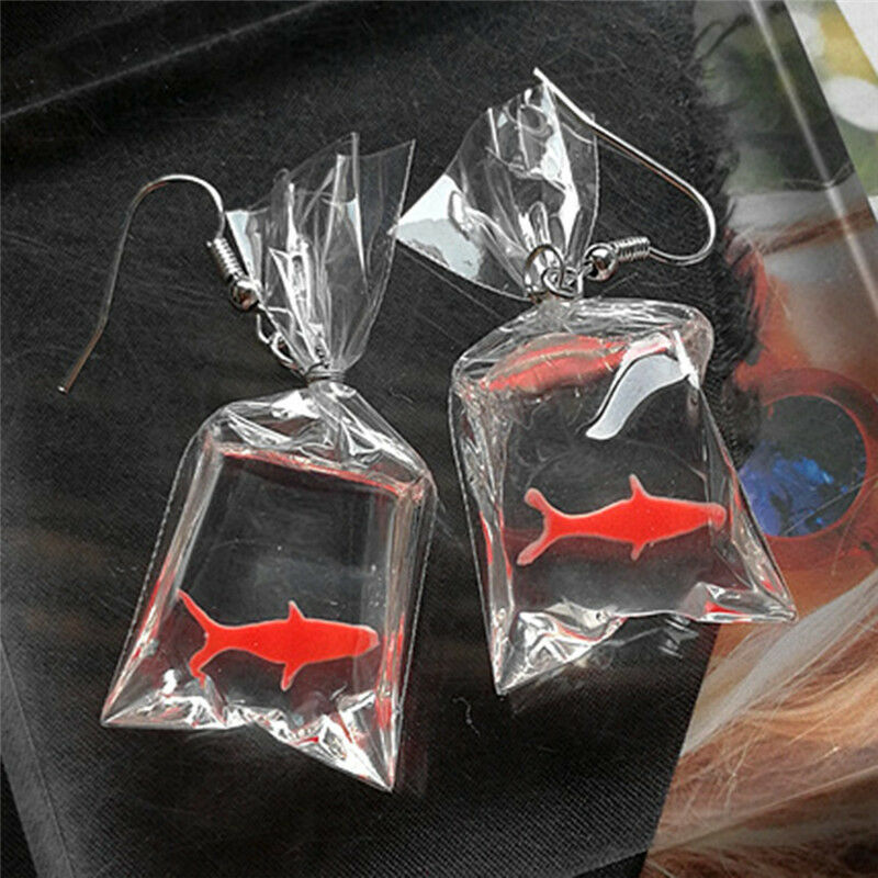 Handmade cute fish earrings water bag Dangle Hook pendant earrings girl DSJQ Qx