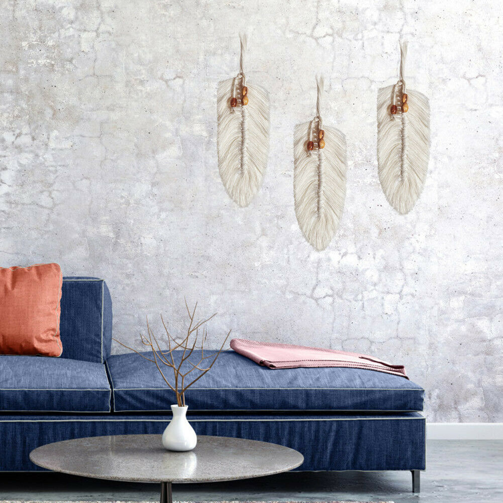 Macrame Tapestry Cotton Rope Leaf Home Decor Handmade Woven Wall Hanging Decor