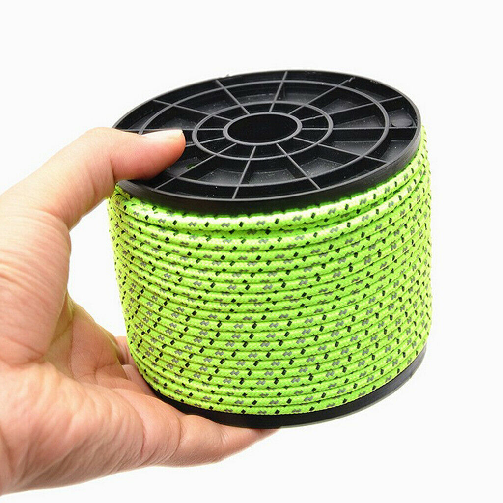 164ft Reflective Guyline Camping Tent Rope Reel Runners Guy Line Cord Paracord