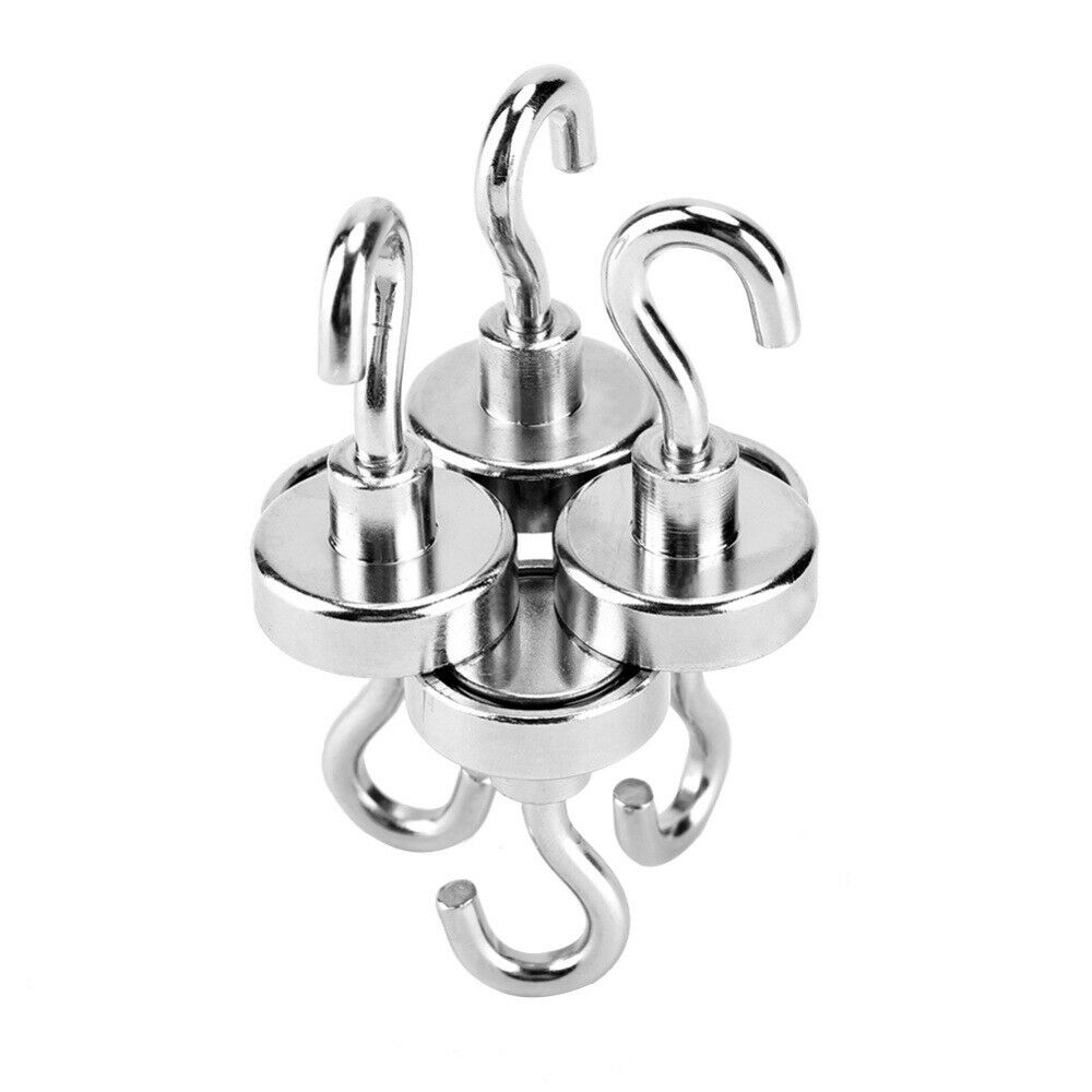 6pcs Heavy Duty Magnetic Hooks Strong Neodymium Magnet For Home Kitchen Garage