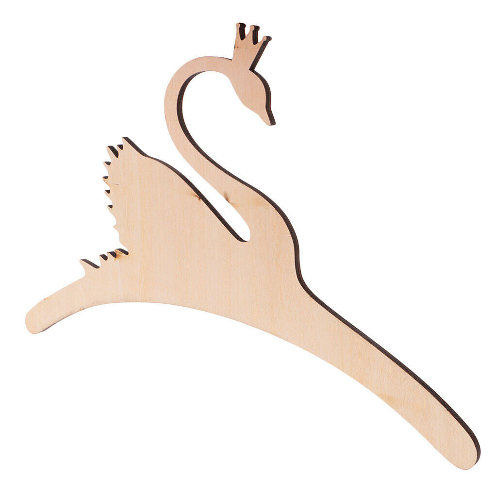 2pcs Novelty Wardrobe Wooden Swan Coat Clothes Hook Hanger For Kids Children