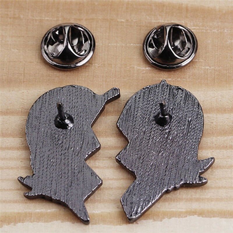 2Pcs/Set BEST BUDS Enamel Brooch Pins Friends Gift Badge Heart Pin JewelryM Qx