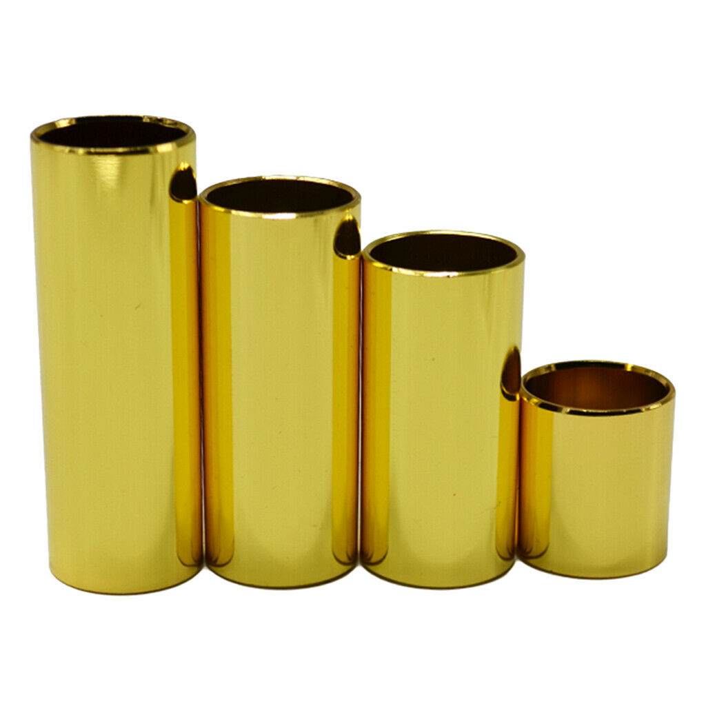 Set of 4 Stainless Steel Guitar Finger Protection Sleeve Slip Slides