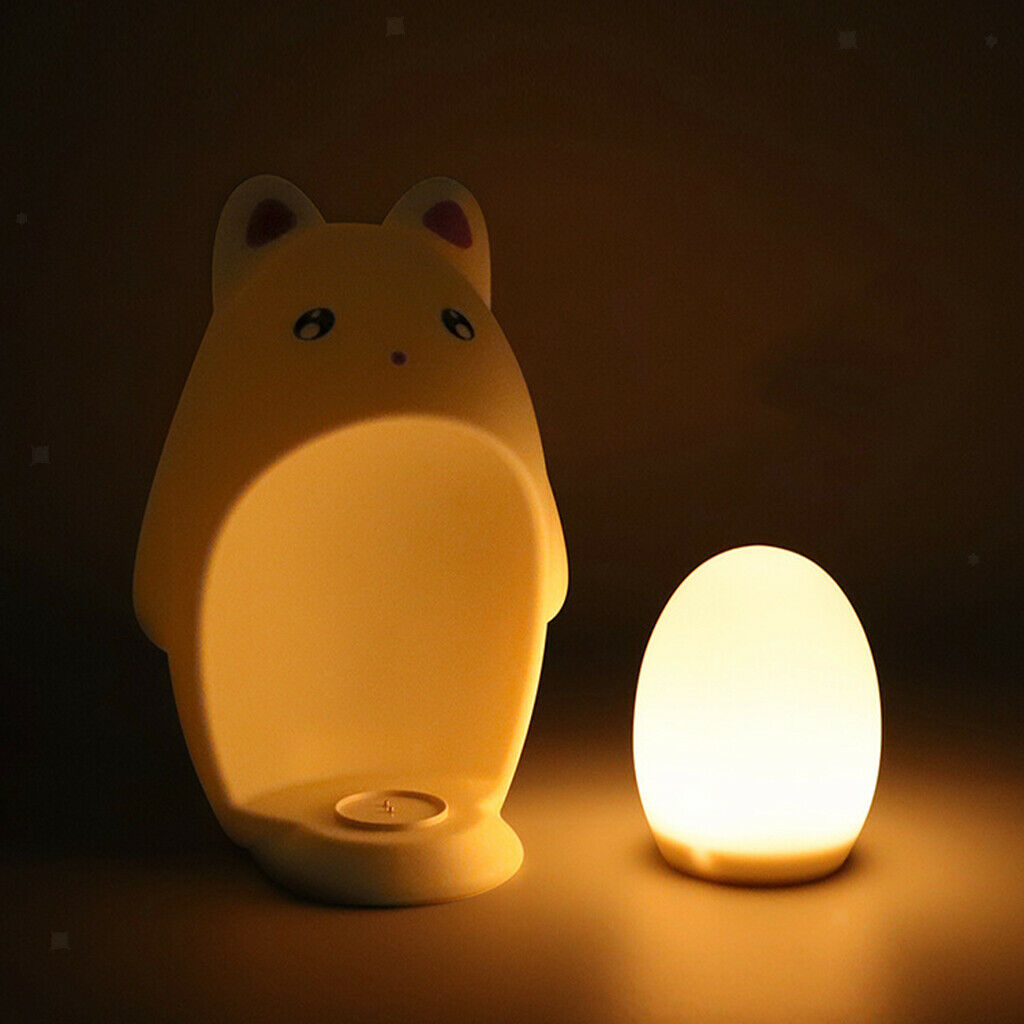 Cute Silicone LED Pet Night Light USB Bedside Lamp Children Indoor Decor Gifts