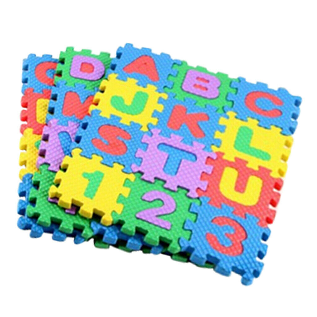 Set of 72 Baby Colorful Foam Mat Alphabet and Number Learning Play Exercise