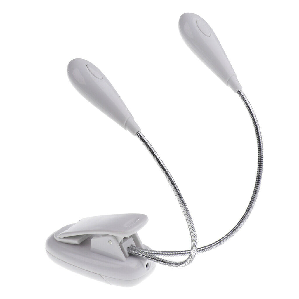 8 LED Music Stand Light Music Score Lamp Clip-on Reading Light White