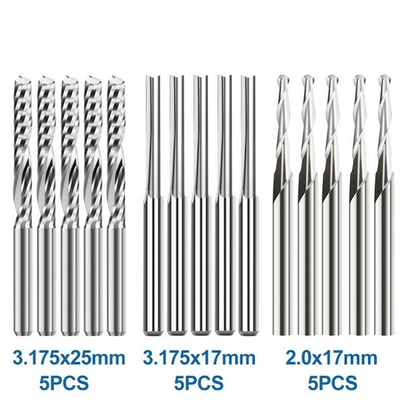 End Mill Engraving Bits Set 15Pcs CNC Router Bits for Woodworking Acrylic CuttU8