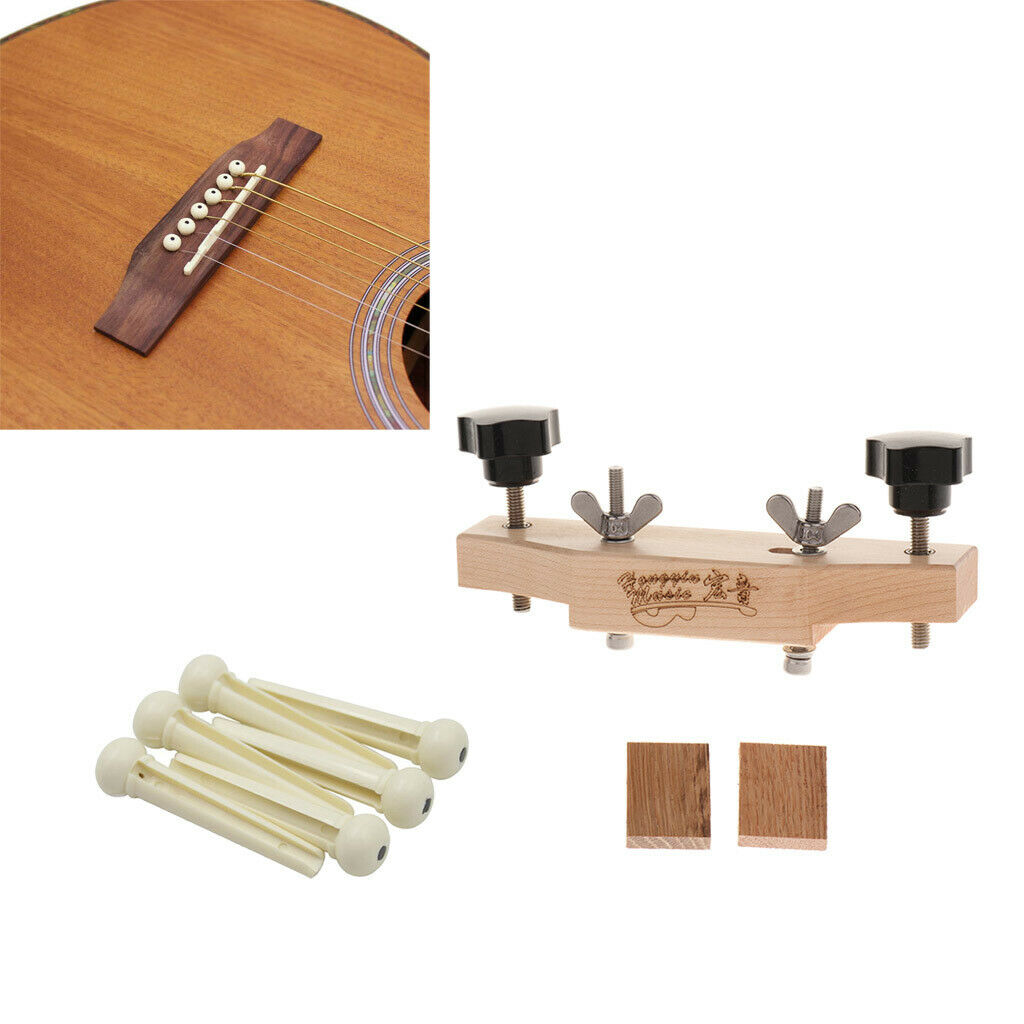 Guitar Bridges Clamp Set + Pegs Pin String Instrument Repair Miantenance Kit