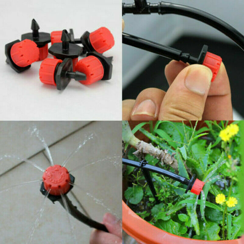 100x Adjustable Irrigation Dripper Sprinkler Watering Drip System Garden Supply