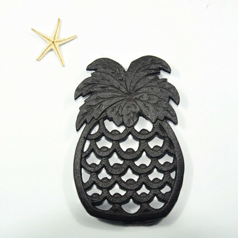Rustic Cast Iron Pineapple Trivet Decorative Cast Iron Trivet for Hot Pans KG9H3