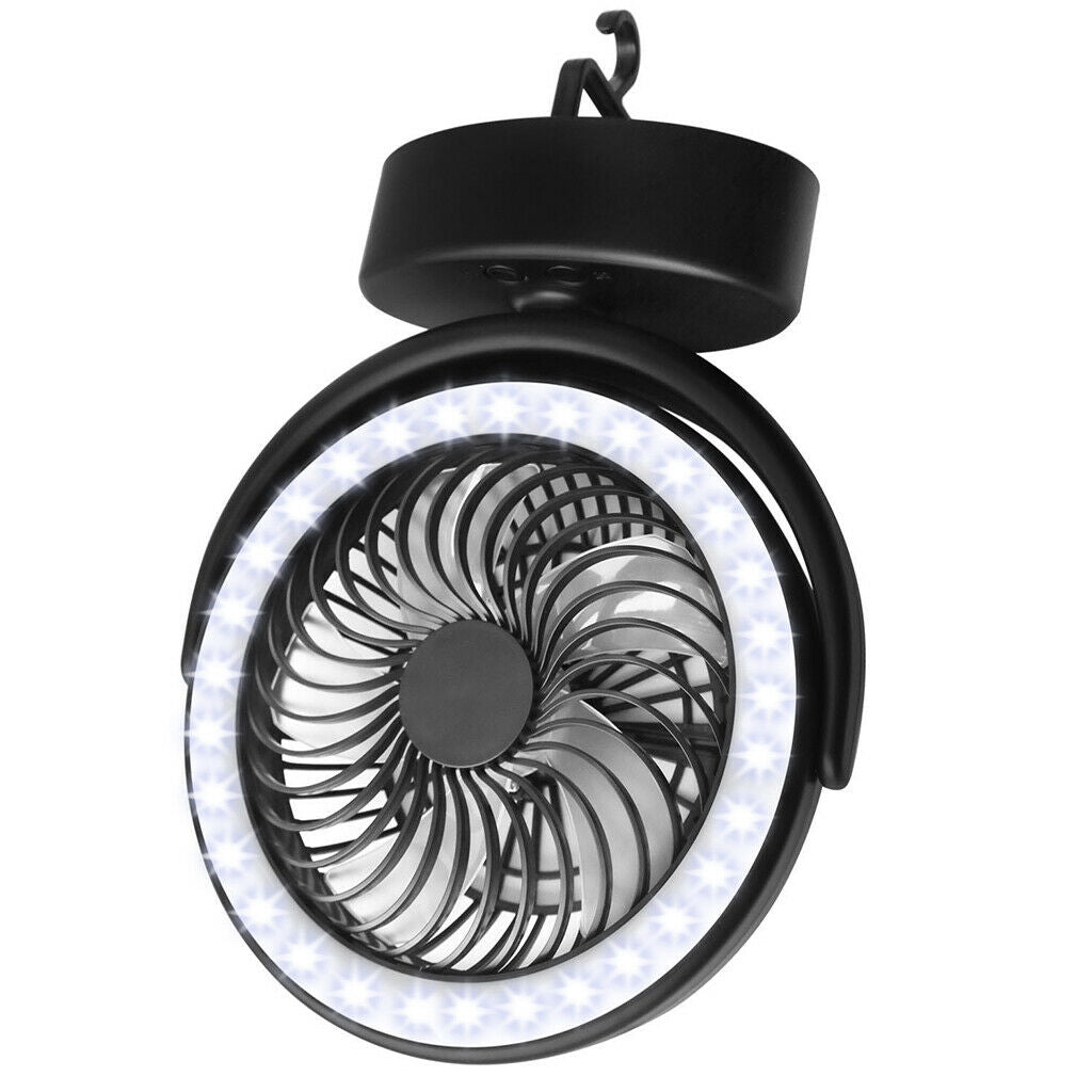 Tent Fan Light Hanging Camping Lantern USB Fans Emergency Outage Light
